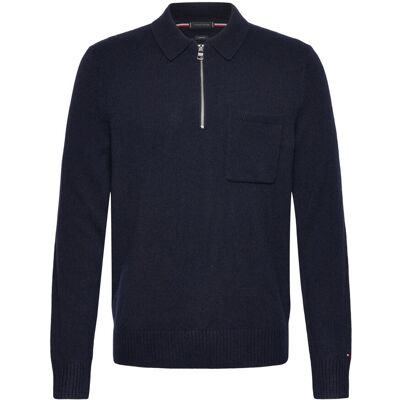 Tommy Hilfiger Lambswool Zip Polo XL DESERT SKY XL Tommy Hilfiger Lambswool Zip Polo XL DESERT SKY XL