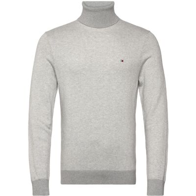 Tommy Hilfiger Pima Ctn Cash Herringbone Roll M LIGHT GREY HTR IVORY PETAL M Tommy Hilfiger Pima Ctn Cash Herringbone Roll M LIGHT GREY HTR IVORY PETAL M