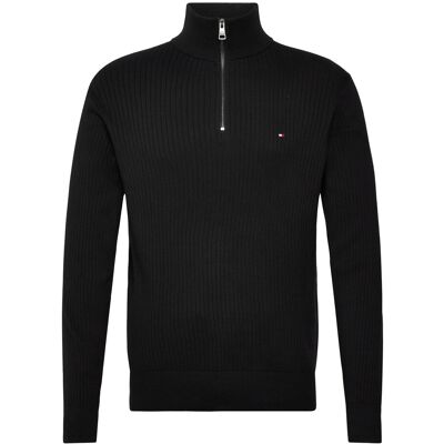 Tommy Hilfiger Pima Ctn Cash Structure Zip Mock M BLACK M Tommy Hilfiger Pima Ctn Cash Structure Zip Mock M BLACK M