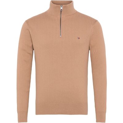 Tommy Hilfiger Pima Ctn Cash Structure Zip Mock M TIMELESS CAMEL M Tommy Hilfiger Pima Ctn Cash Structure Zip Mock M TIMELESS CAMEL M