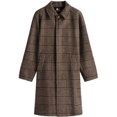 Tommy Hilfiger Wool Check Coat L BROWN CAMEL CHECK L Tommy Hilfiger Wool Check Coat L BROWN CAMEL CHECK L