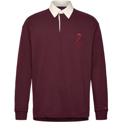 Tommy Hilfiger Peached Crest Solid Rugby L DEEP BURGUNDY L Tommy Hilfiger Peached Crest Solid Rugby L DEEP BURGUNDY L