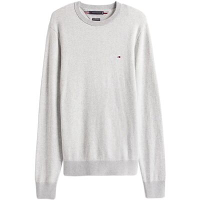 Tommy Hilfiger Pima Ctn Cash Herringbone Crew XXXL LIGHT GREY HTR IVORY PETAL XXXL Tommy Hilfiger Pima Ctn Cash Herringbone Crew XXXL LIGHT GREY HTR IVORY PETAL XXXL