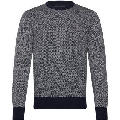 Tommy Hilfiger Pima Ctn Cash Herringbone Crew M DESERT SKY IVORY PETAL M Tommy Hilfiger Pima Ctn Cash Herringbone Crew M DESERT SKY IVORY PETAL M