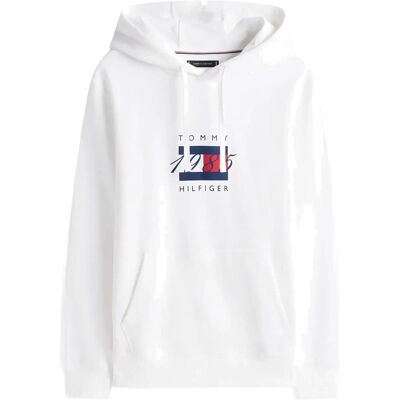 Tommy Hilfiger Linear Flag Graphic Hoodie XL WHITE XL Tommy Hilfiger Linear Flag Graphic Hoodie XL WHITE XL