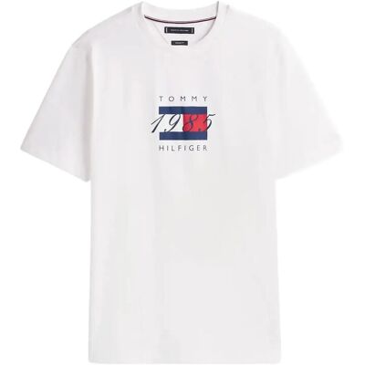 Tommy Hilfiger Linear Flag Graphic Tee L WHITE L Tommy Hilfiger Linear Flag Graphic Tee L WHITE L