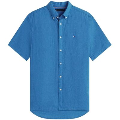 Tommy Hilfiger Pigment Dyed Linen Rf Shirt S/S S BLUE ORBIT S Tommy Hilfiger Pigment Dyed Linen Rf Shirt S/S S BLUE ORBIT S