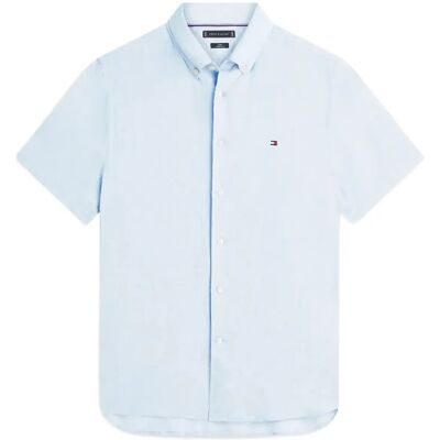 Tommy Hilfiger Pigment Dyed Linen Rf Shirt S/S L BREEZY BLUE L Tommy Hilfiger Pigment Dyed Linen Rf Shirt S/S L BREEZY BLUE L