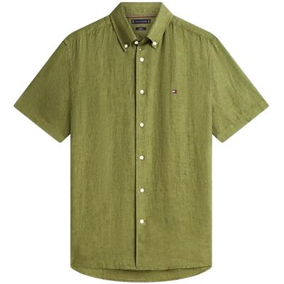 Tommy Hilfiger Pigment Dyed Linen Rf Shirt S/S M DARK ARTICHOKE M Tommy Hilfiger Pigment Dyed Linen Rf Shirt S/S M DARK ARTICHOKE M