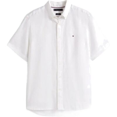 Tommy Hilfiger Pigment Dyed Linen Rf Shirt S/S S WHITE S Tommy Hilfiger Pigment Dyed Linen Rf Shirt S/S S WHITE S