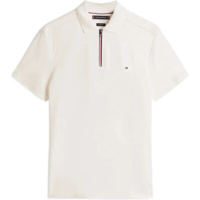 Tommy Hilfiger Liquid Cotton Rwb Zip Reg Polo XXL IVORY PETAL XXL Tommy Hilfiger Liquid Cotton Rwb Zip Reg Polo XXL IVORY PETAL XXL