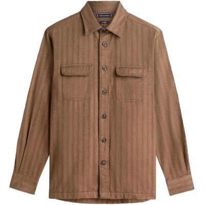 Tommy Hilfiger Herringbone Rlx Shirt Set A 1/2 L LEGACY BROWN HERRINGBONE L Tommy Hilfiger Herringbone Rlx Shirt Set A 1/2 L LEGACY BROWN HERRINGBONE L