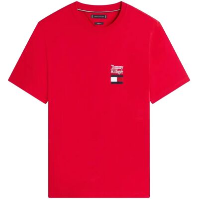 Tommy Hilfiger Brand Love Text Stack Tee XL MEDIUM RED XL Tommy Hilfiger Brand Love Text Stack Tee XL MEDIUM RED XL