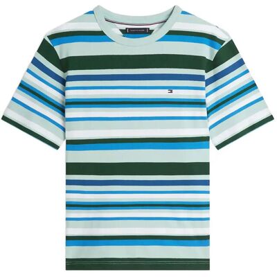 Tommy Hilfiger Multi Stripe Crepe Tee L CRUSHED MINT MULTI STRIPE L Tommy Hilfiger Multi Stripe Crepe Tee L CRUSHED MINT MULTI STRIPE L