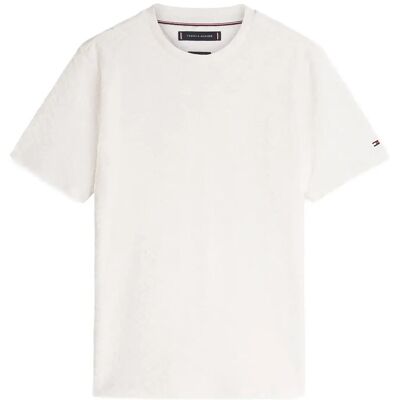 Tommy Hilfiger Aop Flag Jacquard Tee M IVORY PETAL M Tommy Hilfiger Aop Flag Jacquard Tee M IVORY PETAL M