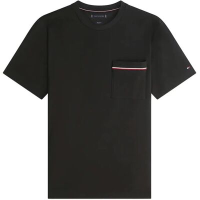 Tommy Hilfiger Global Stripe Pique Pocket Tee M BLACK M Tommy Hilfiger Global Stripe Pique Pocket Tee M BLACK M