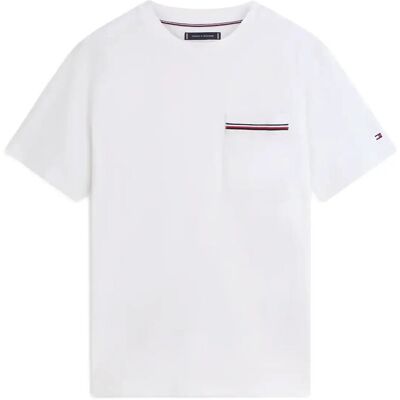 Tommy Hilfiger Global Stripe Pique Pocket Tee XL WHITE XL Tommy Hilfiger Global Stripe Pique Pocket Tee XL WHITE XL
