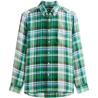 Tommy Hilfiger Linen Summer Madras Rf Shirt M NOUVEAU GREEN CHECK M Tommy Hilfiger Linen Summer Madras Rf Shirt M NOUVEAU GREEN CHECK M