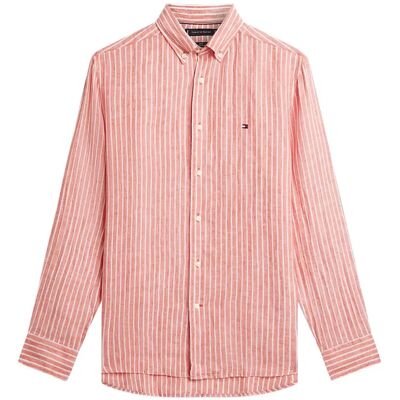 Tommy Hilfiger Linen Bengal Stripe Rf Shirt M ORANGE FLASH STRIPE M Tommy Hilfiger Linen Bengal Stripe Rf Shirt M ORANGE FLASH STRIPE M