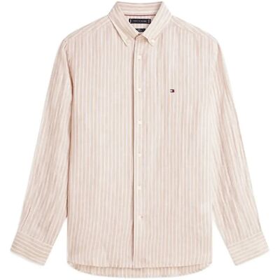 Tommy Hilfiger Linen Bengal Stripe Rf Shirt XL SANDALWOOD STRIPE XL Tommy Hilfiger Linen Bengal Stripe Rf Shirt XL SANDALWOOD STRIPE XL