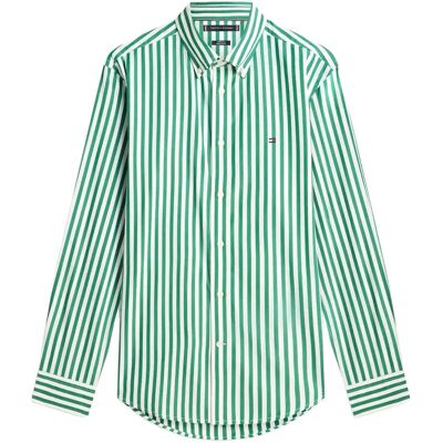Tommy Hilfiger Flex Poplin Classic Stp Rf Shirt M NOUVEAU GREEN STRIPE M Tommy Hilfiger Flex Poplin Classic Stp Rf Shirt M NOUVEAU GREEN STRIPE M