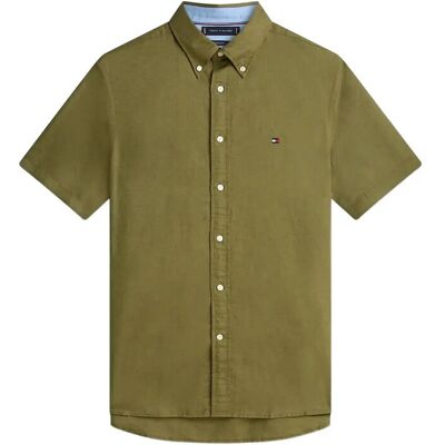 Tommy Hilfiger Linen Blend Solid Ss Rf Sht M DARK ARTICHOKE M Tommy Hilfiger Linen Blend Solid Ss Rf Sht M DARK ARTICHOKE M