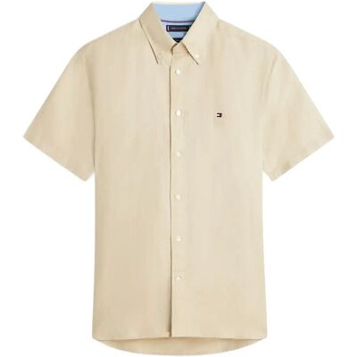 Tommy Hilfiger Linen Blend Solid Ss Rf Sht L SANDALWOOD L Tommy Hilfiger Linen Blend Solid Ss Rf Sht L SANDALWOOD L