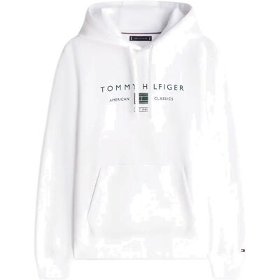 Tommy Hilfiger Brand Love Tr Mono Stack Hoody XS WHITE XS Tommy Hilfiger Brand Love Tr Mono Stack Hoody XS WHITE XS