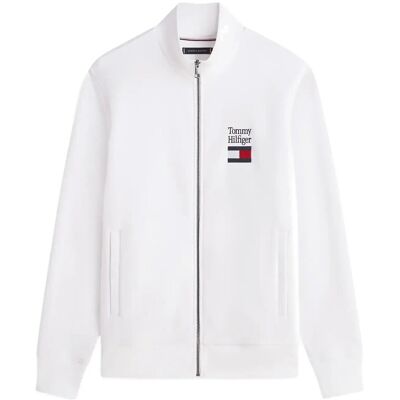 Tommy Hilfiger Tommy Embro Flag Stand Collar M WHITE M Tommy Hilfiger Tommy Embro Flag Stand Collar M WHITE M