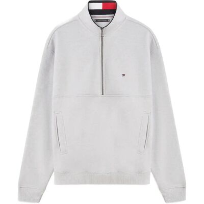Tommy Hilfiger Flag 1/4 Zip XL LIGHT GREY HEATHER XL Tommy Hilfiger Flag 1/4 Zip XL LIGHT GREY HEATHER XL