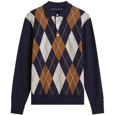 Tommy Hilfiger Argyle Ls Rugby M DESERT SKY M Tommy Hilfiger Argyle Ls Rugby M DESERT SKY M
