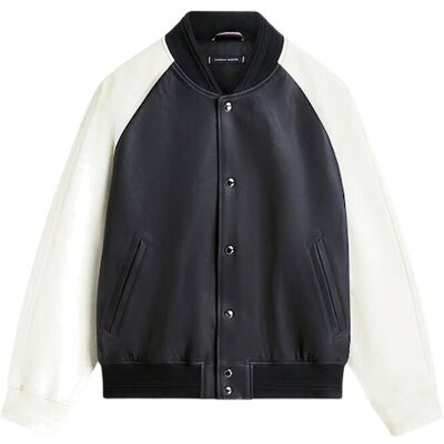 Tommy Hilfiger Dc Leather Varsity Bomber M NAVY IRIS M Tommy Hilfiger Dc Leather Varsity Bomber M NAVY IRIS M