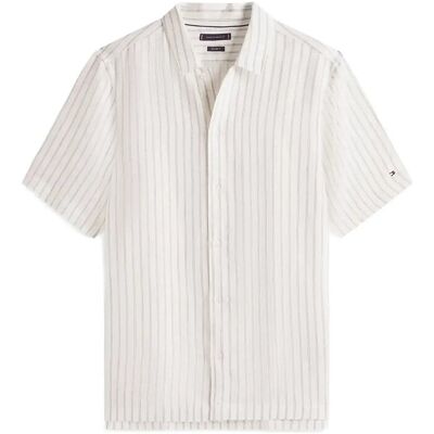 Tommy Hilfiger Dc Engineered Stripe Shirt L WHITE BLACK L Tommy Hilfiger Dc Engineered Stripe Shirt L WHITE BLACK L