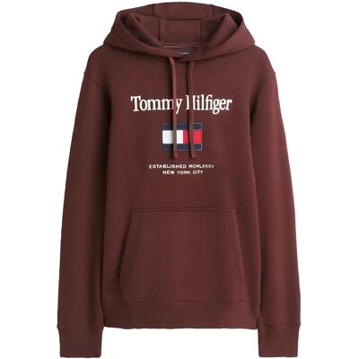Tommy Hilfiger Tommy Embro Flag Hoodie M CHOCOLATE M Tommy Hilfiger Tommy Embro Flag Hoodie M CHOCOLATE M