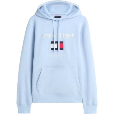 Tommy Hilfiger Tommy Embro Flag Hoodie M WELL WATER M Tommy Hilfiger Tommy Embro Flag Hoodie M WELL WATER M