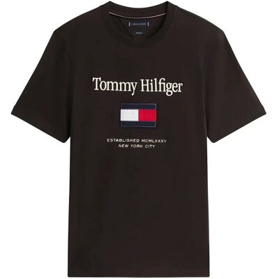 Tommy Hilfiger Hilfiger Embro Flag T-Shirt M BLACK M Tommy Hilfiger Hilfiger Embro Flag T-Shirt M BLACK M