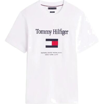 Tommy Hilfiger Hilfiger Embro Flag T-Shirt L WHITE L Tommy Hilfiger Hilfiger Embro Flag T-Shirt L WHITE L