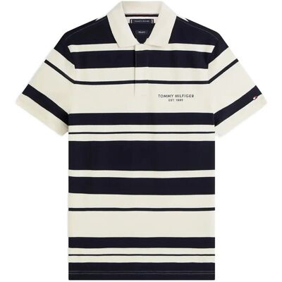 Tommy Hilfiger Pique Multi Stripe Reg Polo M IVORY PETAL DESERT SKY M Tommy Hilfiger Pique Multi Stripe Reg Polo M IVORY PETAL DESERT SKY M