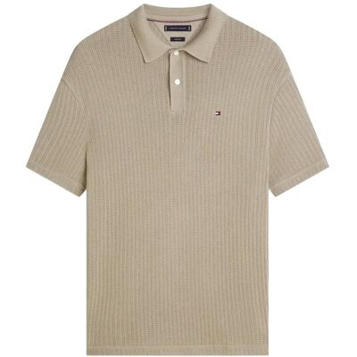 Tommy Hilfiger Open Knit Relaxed Fit Polo L KEYSTONE L Tommy Hilfiger Open Knit Relaxed Fit Polo L KEYSTONE L