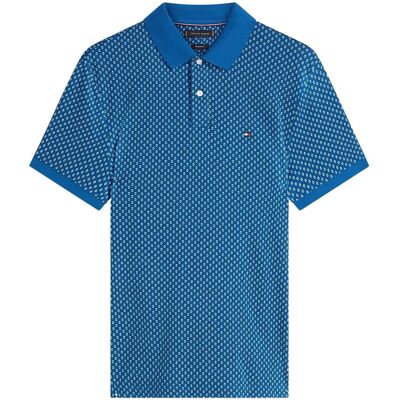 Tommy Hilfiger Aop Interlock Reg Polo XXL BLUE JEAN WITH AOP XXL Tommy Hilfiger Aop Interlock Reg Polo XXL BLUE JEAN WITH AOP XXL