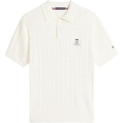 Tommy Hilfiger Cable Short Sleeve Polo M IVORY PETAL M Tommy Hilfiger Cable Short Sleeve Polo M IVORY PETAL M