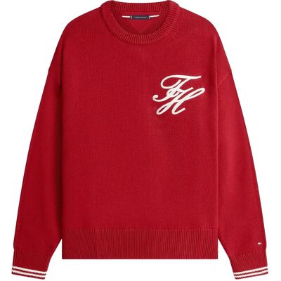 Tommy Hilfiger Chunky Cotton Crew Neck XXL REGATTA RED XXL Tommy Hilfiger Chunky Cotton Crew Neck XXL REGATTA RED XXL