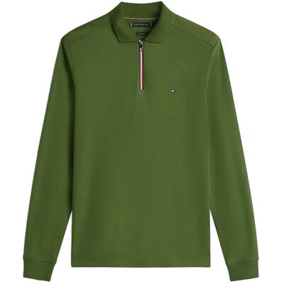 Tommy Hilfiger Ls Liquid Rwb Zip Reg Polo M MOUNTAIN PINE M Tommy Hilfiger Ls Liquid Rwb Zip Reg Polo M MOUNTAIN PINE M