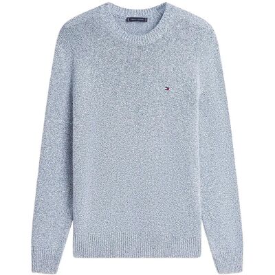 Tommy Hilfiger Two Tone Boucle Crew Neck M BLUE JEAN M Tommy Hilfiger Two Tone Boucle Crew Neck M BLUE JEAN M