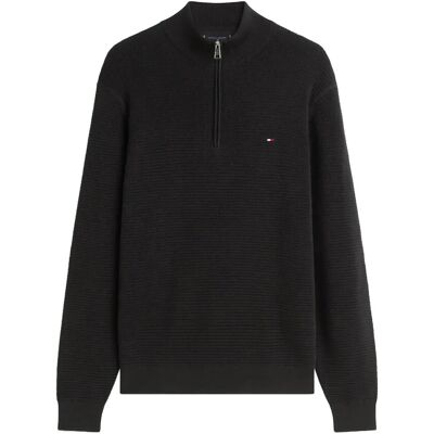 Tommy Hilfiger Seasonal Structure Zip Mock M BLACK M Tommy Hilfiger Seasonal Structure Zip Mock M BLACK M