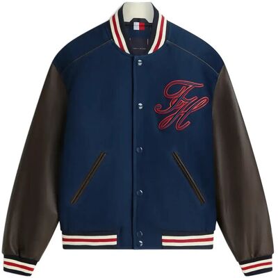 Tommy Hilfiger Leather Varsity Jacket L CARBON NAVY L Tommy Hilfiger Leather Varsity Jacket L CARBON NAVY L