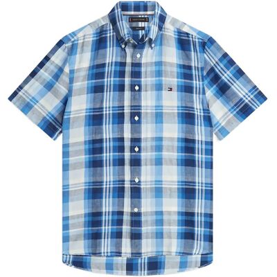 Tommy Hilfiger Linen Blend Check Plaid S/S M PREPPY NAVY CHECK M Tommy Hilfiger Linen Blend Check Plaid S/S M PREPPY NAVY CHECK M