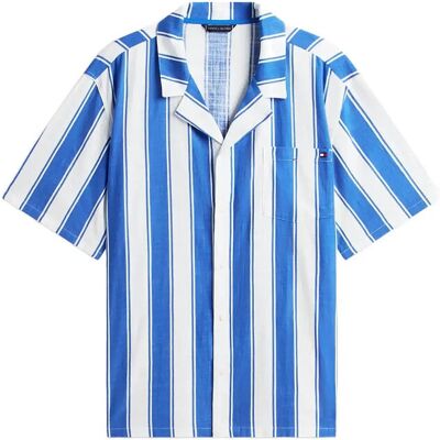 Tommy Hilfiger Woven Bowling Shirt Print M SUMMER STRIPE BLUE ORBIT M Tommy Hilfiger Woven Bowling Shirt Print M SUMMER STRIPE BLUE ORBIT M