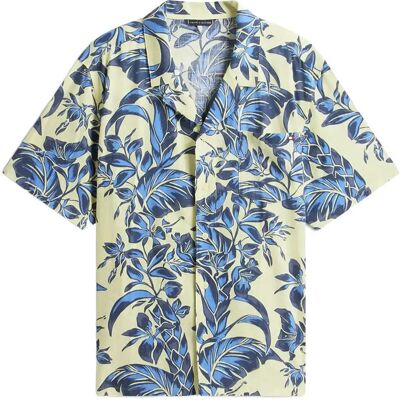 Tommy Hilfiger Woven Bowling Shirt Print XL VINTAGE TROPICAL FLORAL YELLOW XL Tommy Hilfiger Woven Bowling Shirt Print XL VINTAGE TROPICAL FLORAL YELLOW XL