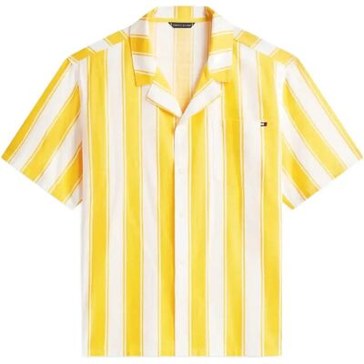 Tommy Hilfiger Woven Bowling Shirt Print M SUMMER STRIPE SUNSHOWER M Tommy Hilfiger Woven Bowling Shirt Print M SUMMER STRIPE SUNSHOWER M